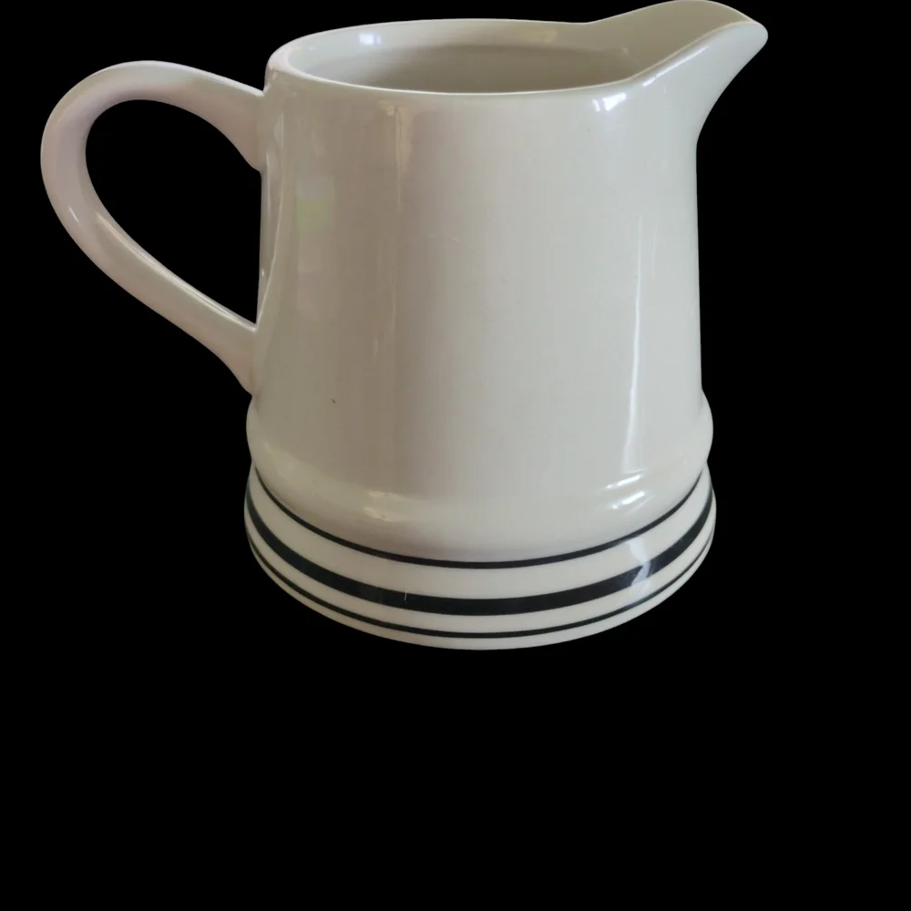Cream and Black Milk Pitcher - Picture 3 of 4